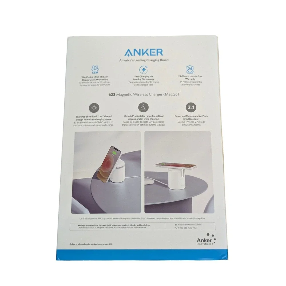 Bb. Anker‎ PowerWave Magnetic 2-in-1 Stand Snap-Charge-Flip 20W USB C - White